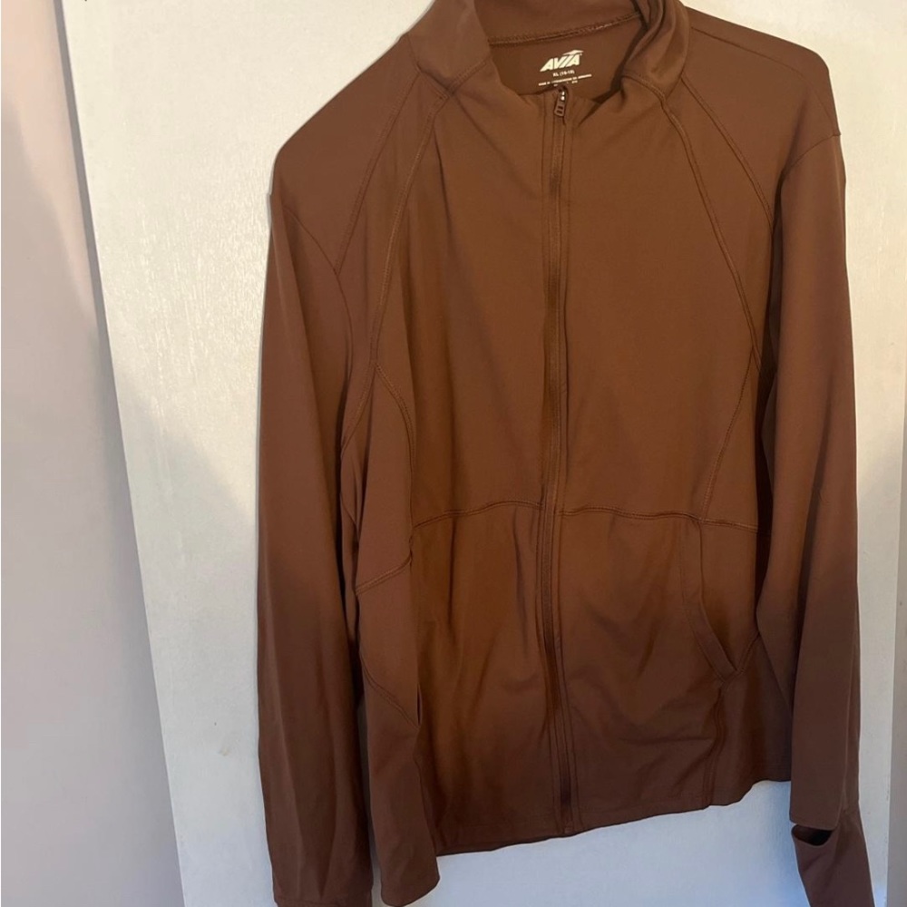 Brown athletic zip up jacket